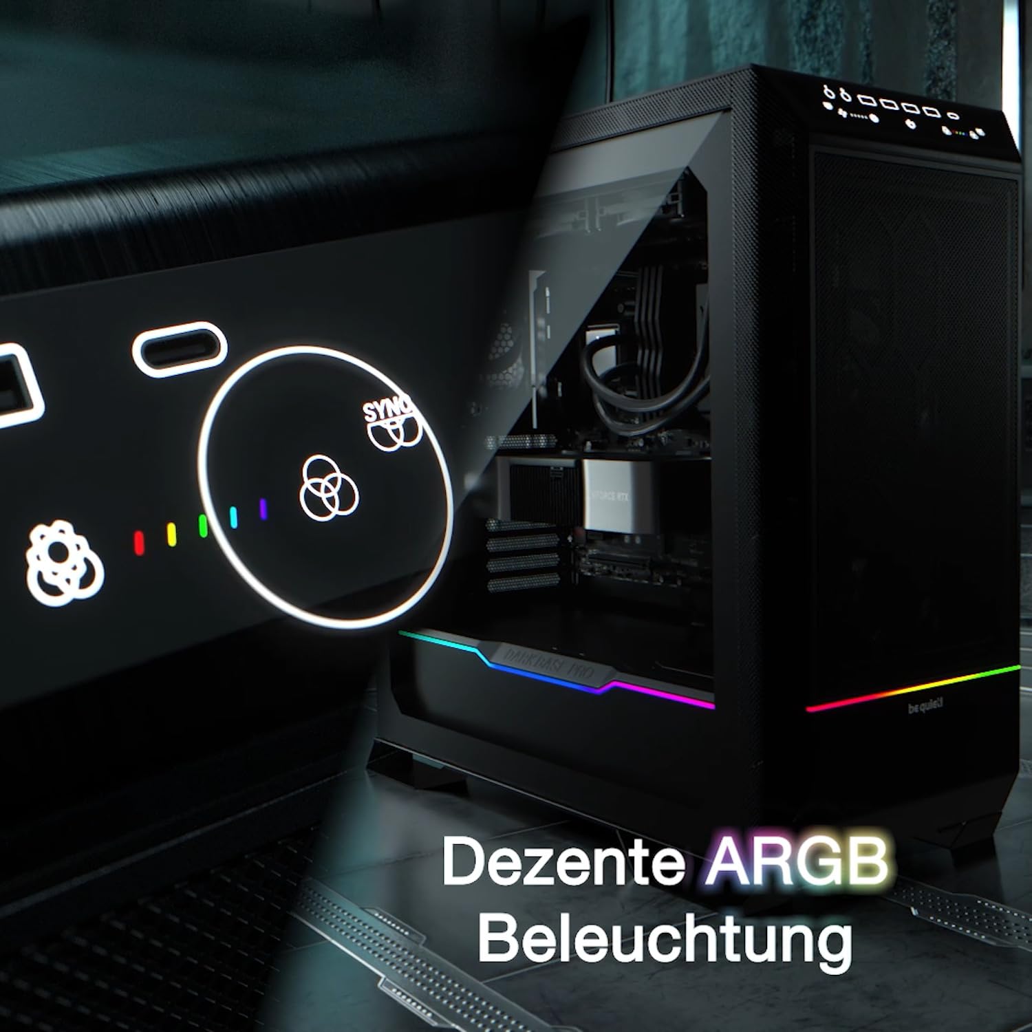 be quiet! Dark Base Pro 901 Black PC-Gehäuse, maximaler Airflow, 3X Silent Wings 4 PWM Lüfter nahezu unhörbarer Betrieb Touch-sensitives I/O-Panel, invertiertes Layout möglich, ARGB-Beleuchtung