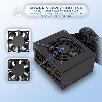 Apevia SFX-PFC600W 600W SFX Power Supply, Low Noise, Full Range Active PFC