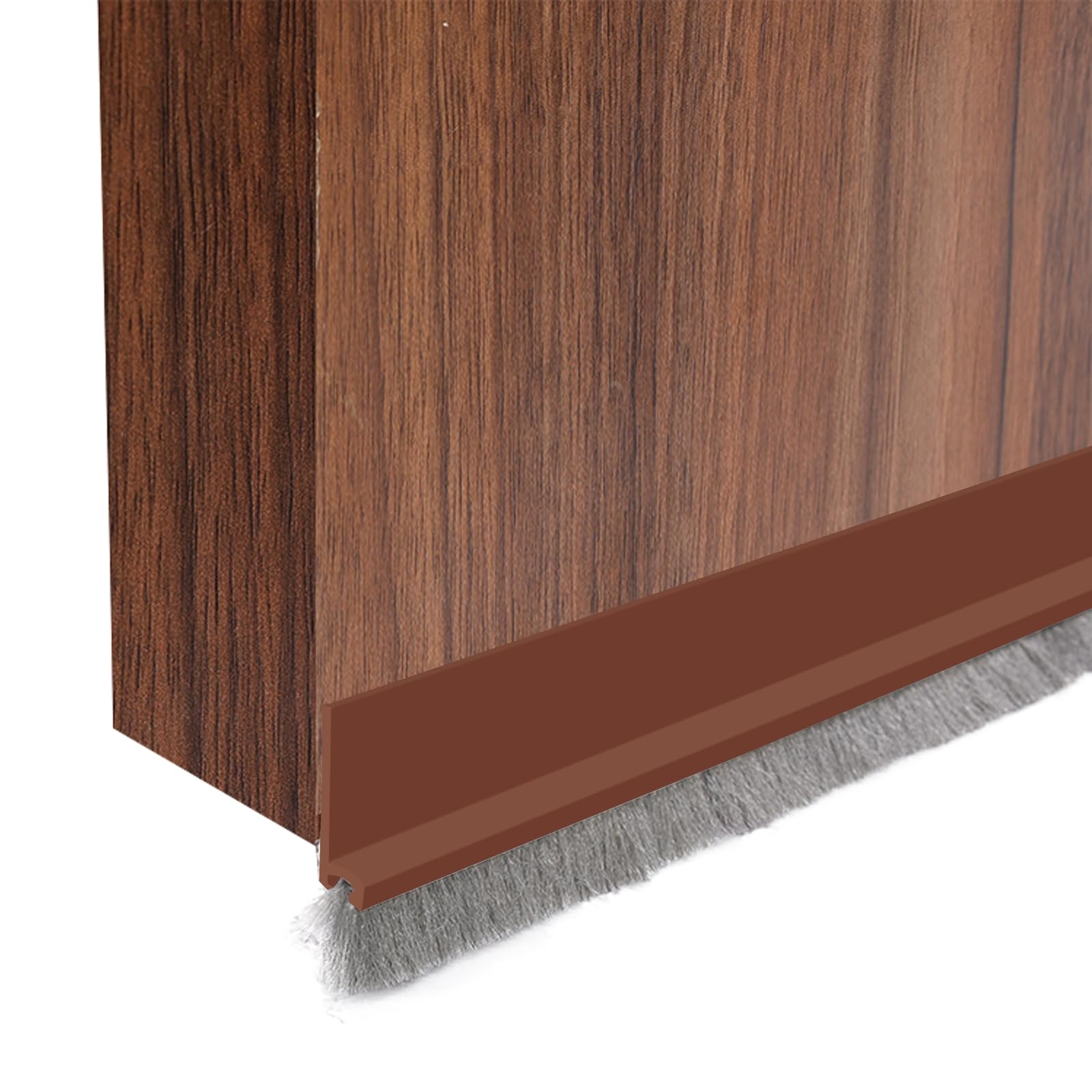 Ggttnrt Brown-30Mm Door Brush Strip, Draught Excluder For Doors, Door Draft Excluder Strip, Self-Adhesive Cuttable, 100Cm Length Door Seal (Brown-30Mm)