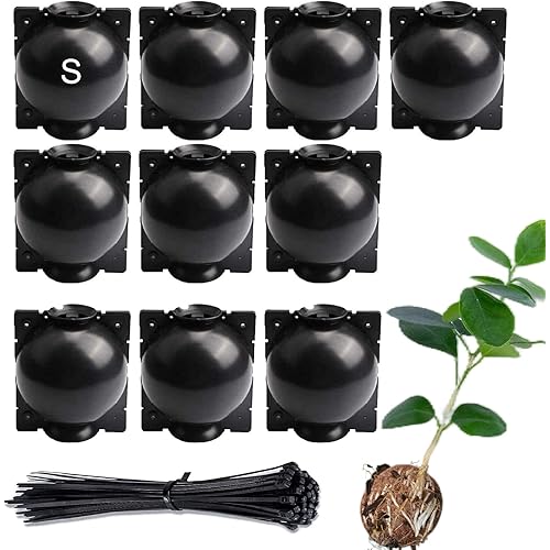 Tree Root Growing Box,10 Pack Rooting Ball Grafting Tools,Sprouts Growing Kit Reusable High Pressure Tree Rooter Air plant Layering Propagation Pot Rooting Device for Plant Cutting Seedings