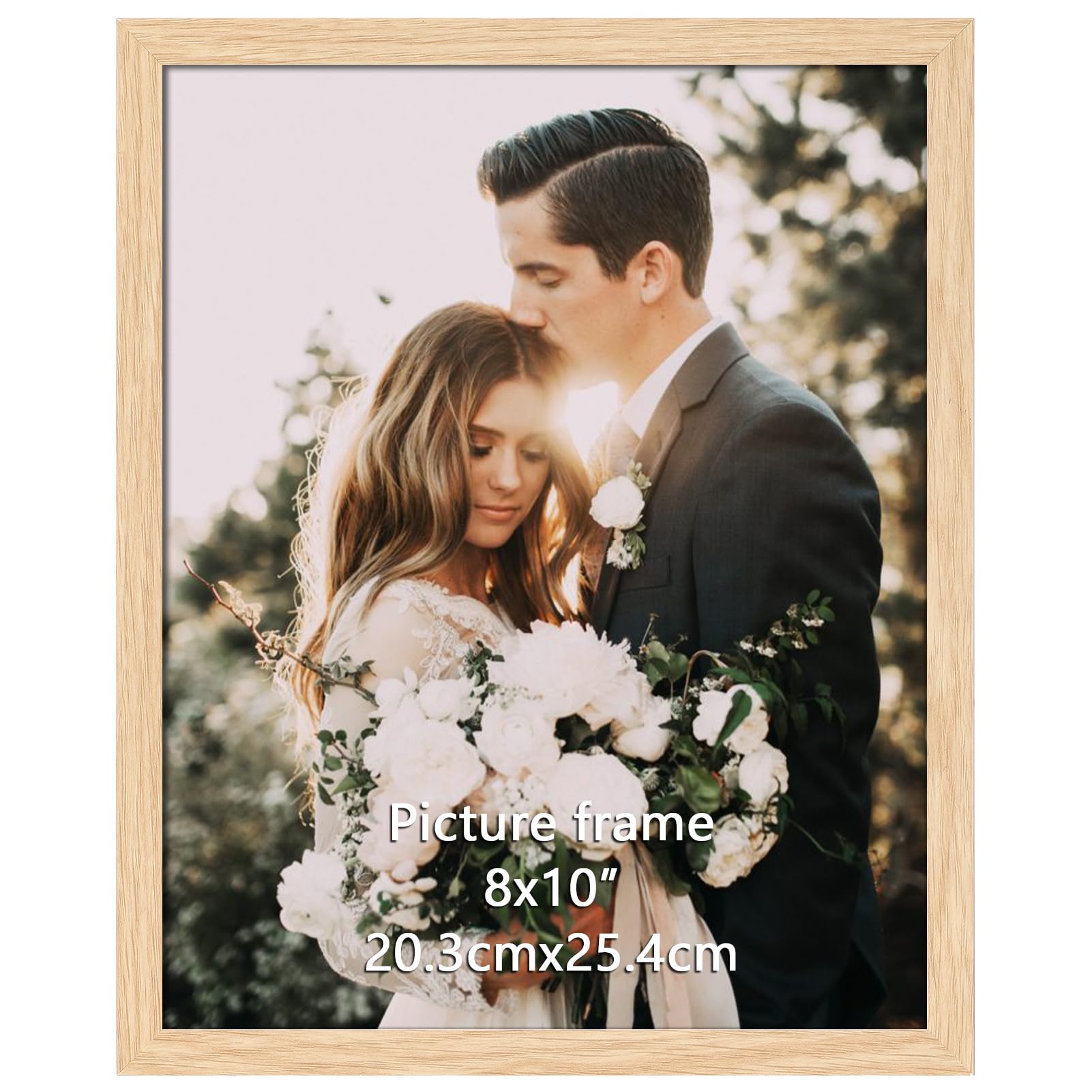 Giftgarden Photo Frame 10x8 Oak Colour, Sleek Design Picture Frames 10x8 Versatile Tabletop or Wall Displays - Single โ image 1