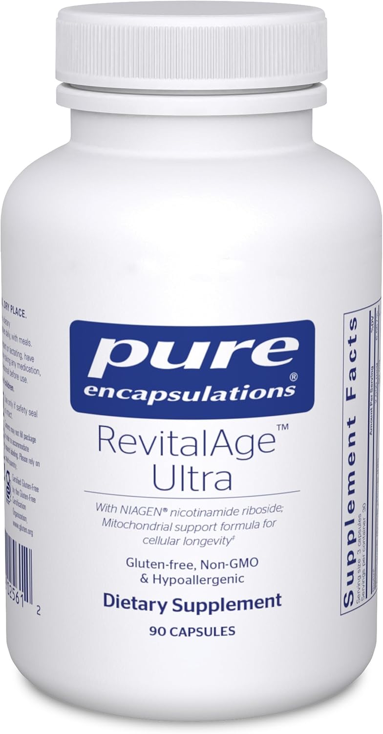 Pure Encapsulations RevitalAge Ultra 90's - Aids Healthy Aging - Mitochondrial Support* - Antioxidant-Rich - Gluten Free & Non GMO - 90 Capsules