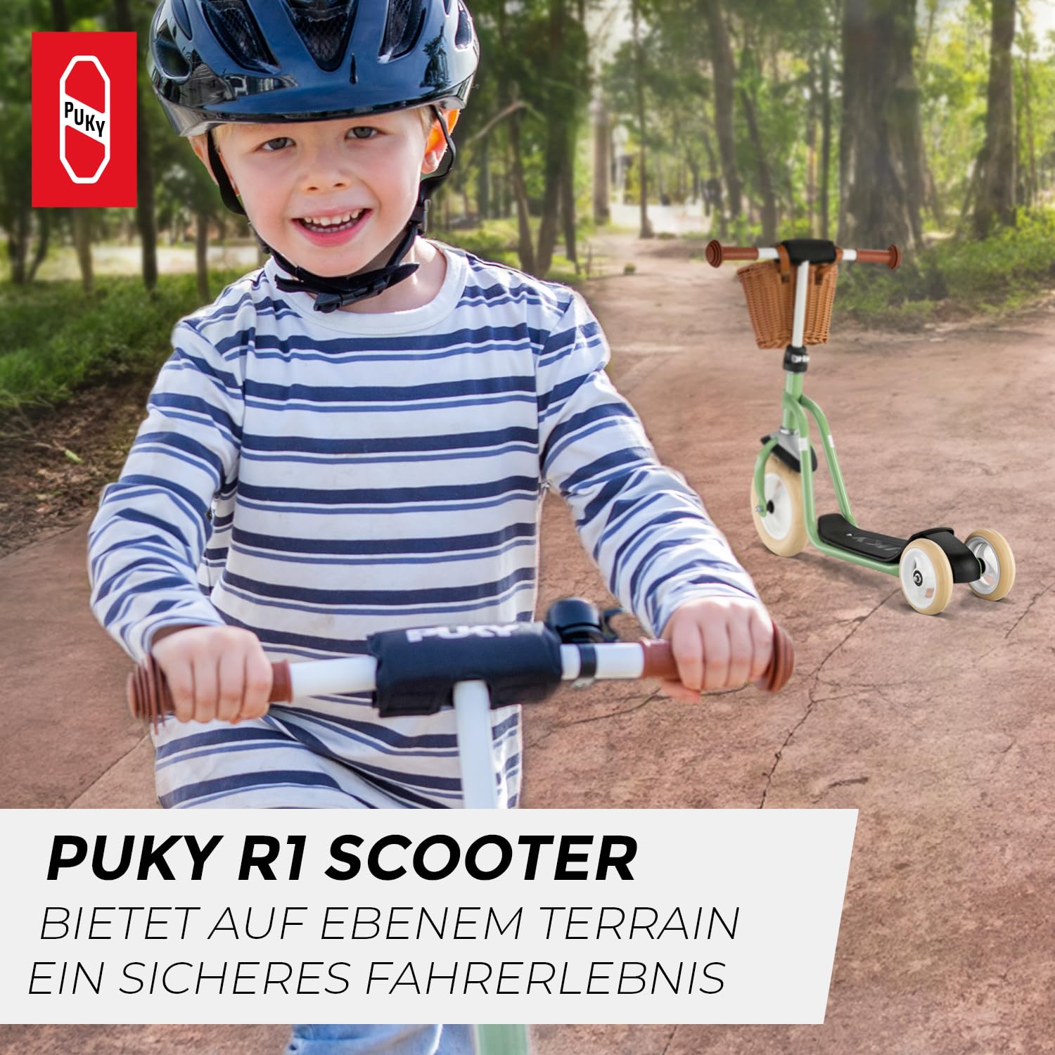 PUKY R 1 Classic Scooter | Sicherer Roller für Kinder ab 2 Jahren | Rutschfestes Trittbrett | Höhenverstellbarer Lenker | Top Fahrrad-Alternative