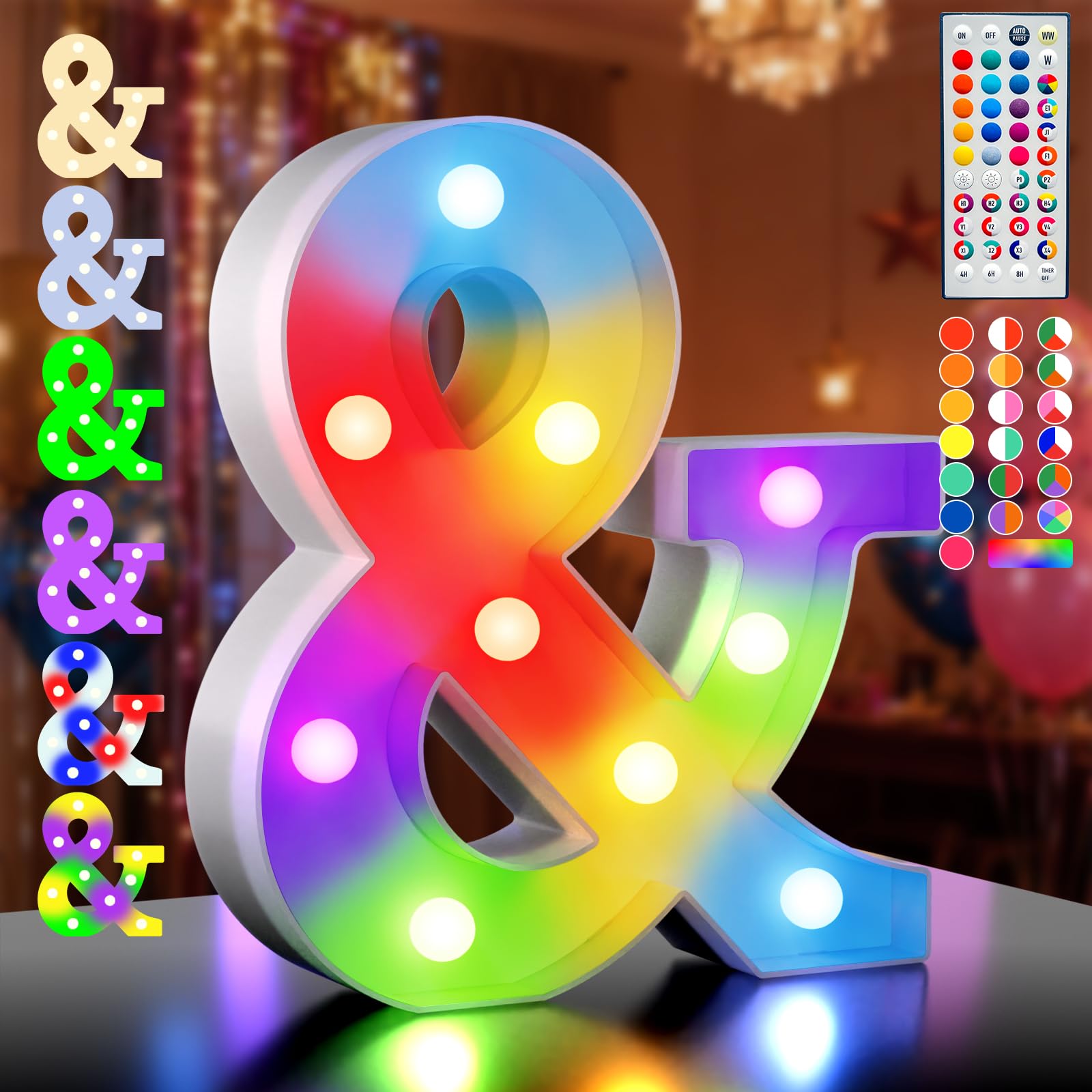 Ledido LED Light Up Marquee Numbers Sign - Cool & Warm Light up Numbers for 40th Birthday Decorations, LED Number Lights for Wedding Anniversary Grad Home Bedroom Table Wall Party Decor, Number 40 — view 35
