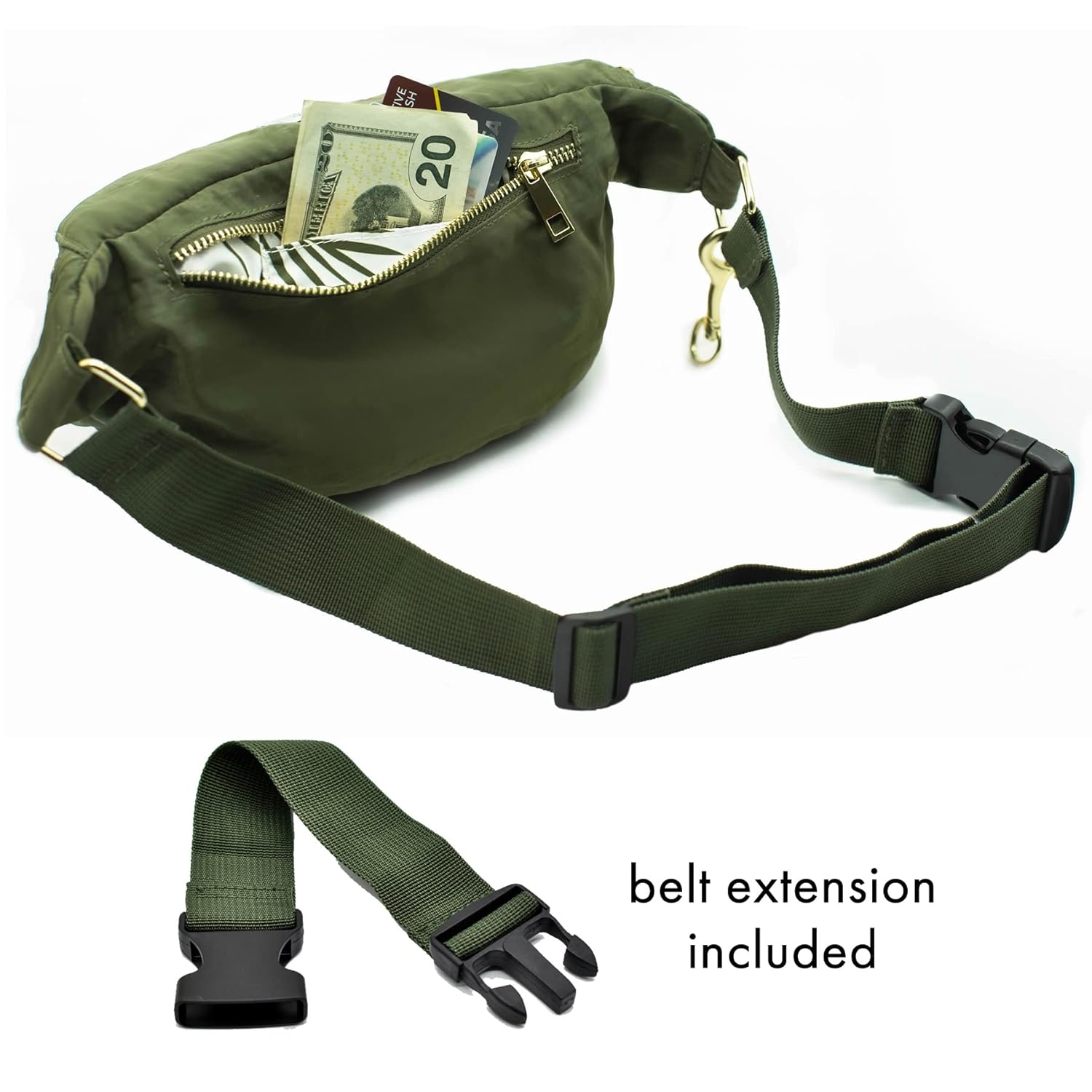 Ditty Co. - Lanikai Small Diaper Bag - Portable Changing Pad - Crossbody Bags For Women - Fanny Pack - Baby Travel Essentials (Olive Green) - Image 4