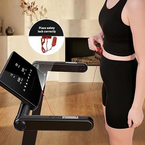 Miniatura 9 de JAGJOG Treadmill for Home with Auto Incline, 3.5-4.5 HP Foldable Running Machine, 12 HIIT Programs,14"- 18" Wide LED Touchscreen, Smart App & Heart