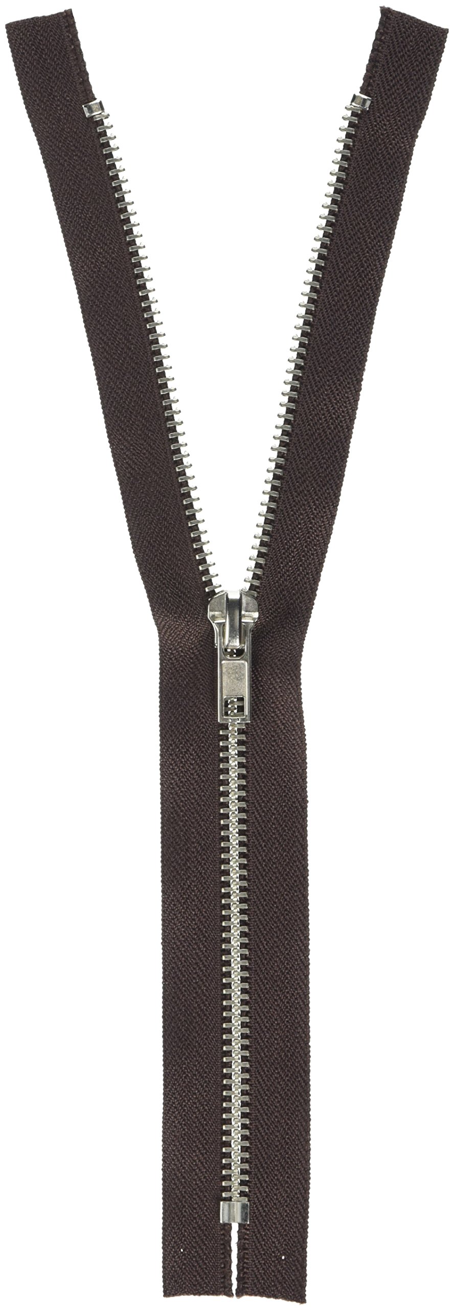 KORBOND 25cm Brown Metal Zip – Closed Ended Zip – 25cm /10inches – Ideal for Sewing, Tailoring, Crafting Cushions or Garments