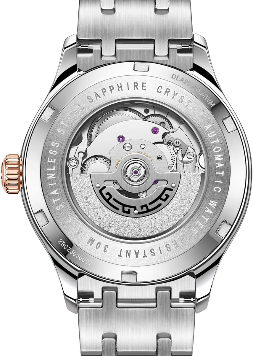 Classic Women's Mechanical Watch, 3-Hand, Minimalist Ultrathin Design, Synthetic Sapphire Crystal, Stainless Steel Strap, 32MM - Image 5