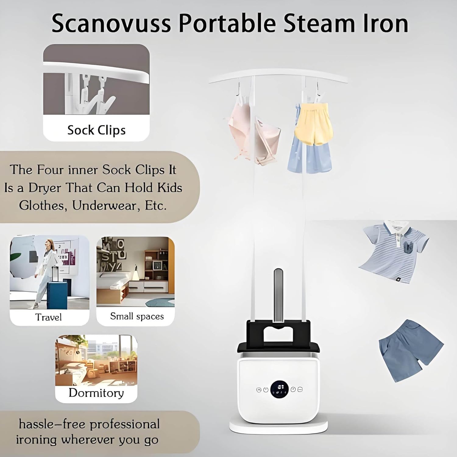 Automatic Steam Ironing Machine - Wrinkle-Free in Just 8-12 Minutes! Portable Inflatable Garment Steamer with 360° Coverage and One-Click Operation for Effortless Drying