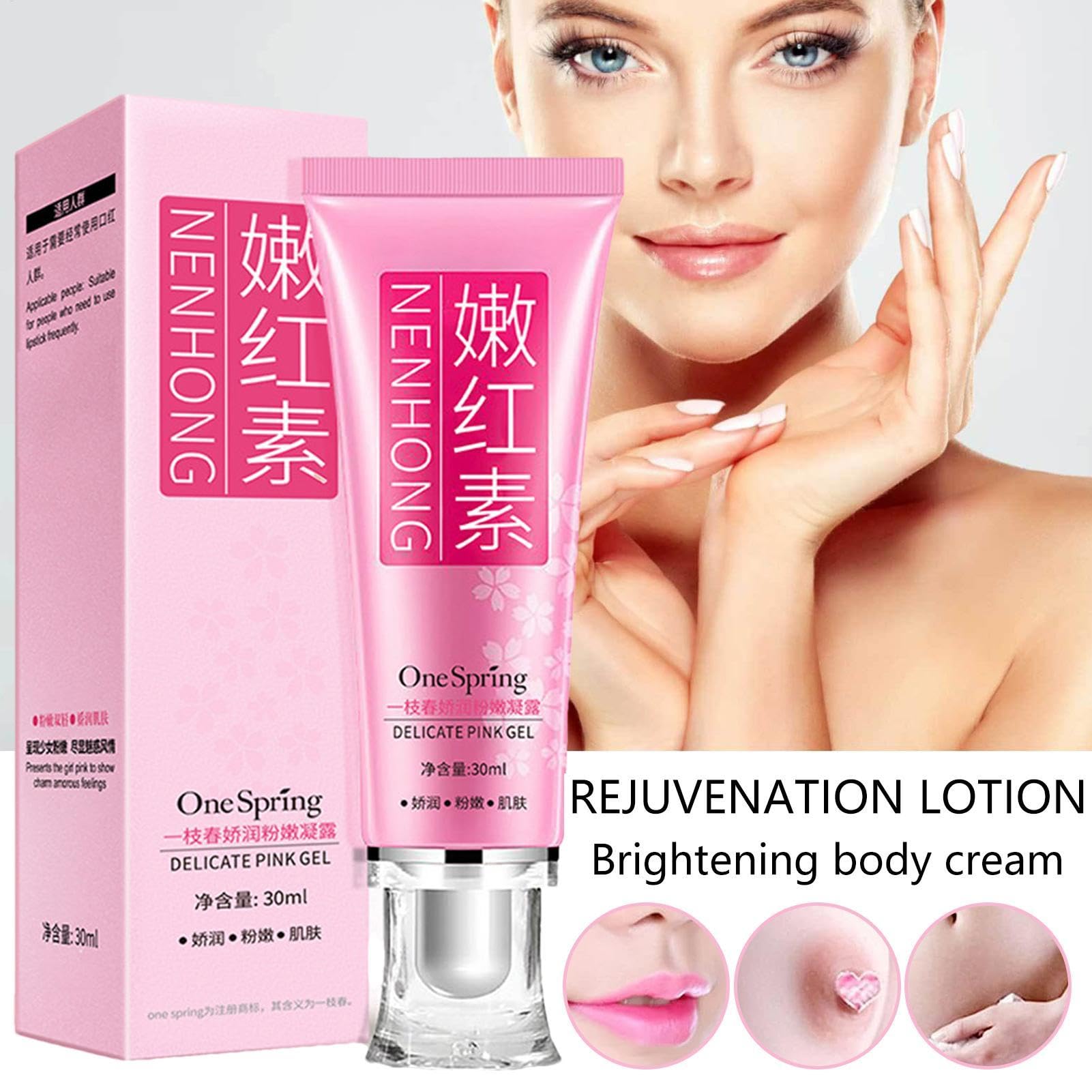Crema Para Pezones - Pink Privates Intimate Area Lightening Cream | Crema De Iluminación De Área Íntima | Pezón Y Crema Sensible Al Iluminación De La Piel | 30 Ml Para Muslos Internos Del Cuello De Co