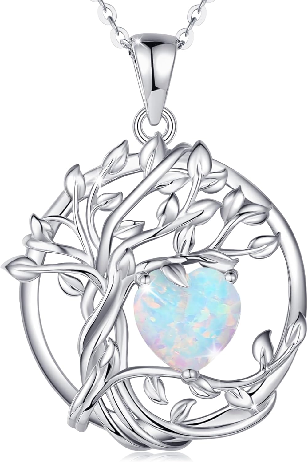 FANCIME Tree of life Birthstone necklace Sterling Silver Pendant Birthstone Necklace Gemstone Anniversary Birthday Jewelry Christmas Gifts for Mom Her Wife FANCIME Tree of life Birthstone necklace Sterling Silver Pendant Birthstone Necklace Gemstone Anniversary Birthday Jewelry Christmas Gifts for Mom Her Wife