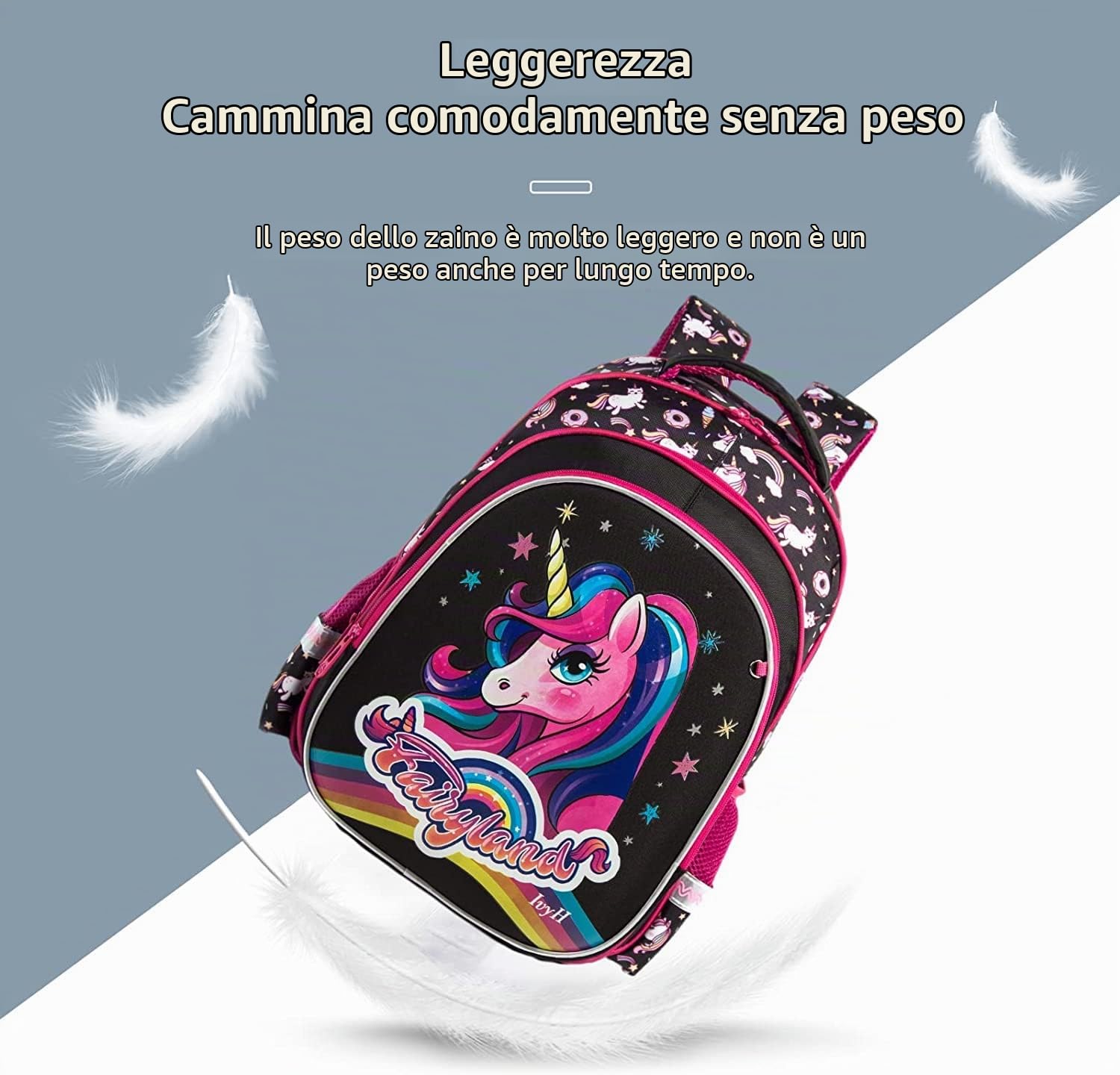 IvyH Carrelloy-Tasche für Kinder, Grundschultasche, Schulranzen mit Rollen, mit Lunchtasche, ideale per 1-6 Schüler