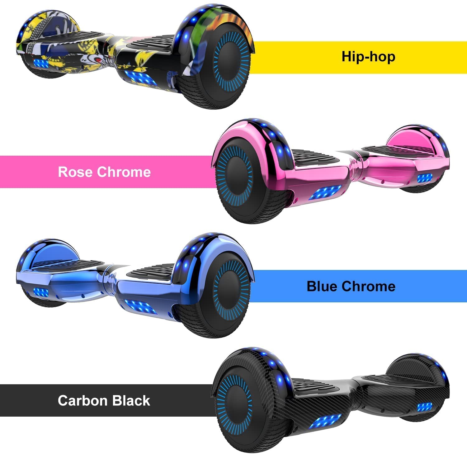 GeekMe Hoverboards,Hoverboards für Kinder,Hoverboards mit Bluetooth-Lautsprecher,Schöne LED-Leuchten,Geschenk für Kinder, Z1+