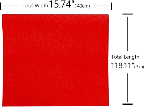 Miniatura 9 de VEELIKE Papel tapiz rojo mate de 15.7 x 118 pulgadas, papel adhesivo rojo extraíble para armarios, encimeras, vinilo rojo autoadhesivo impermeable