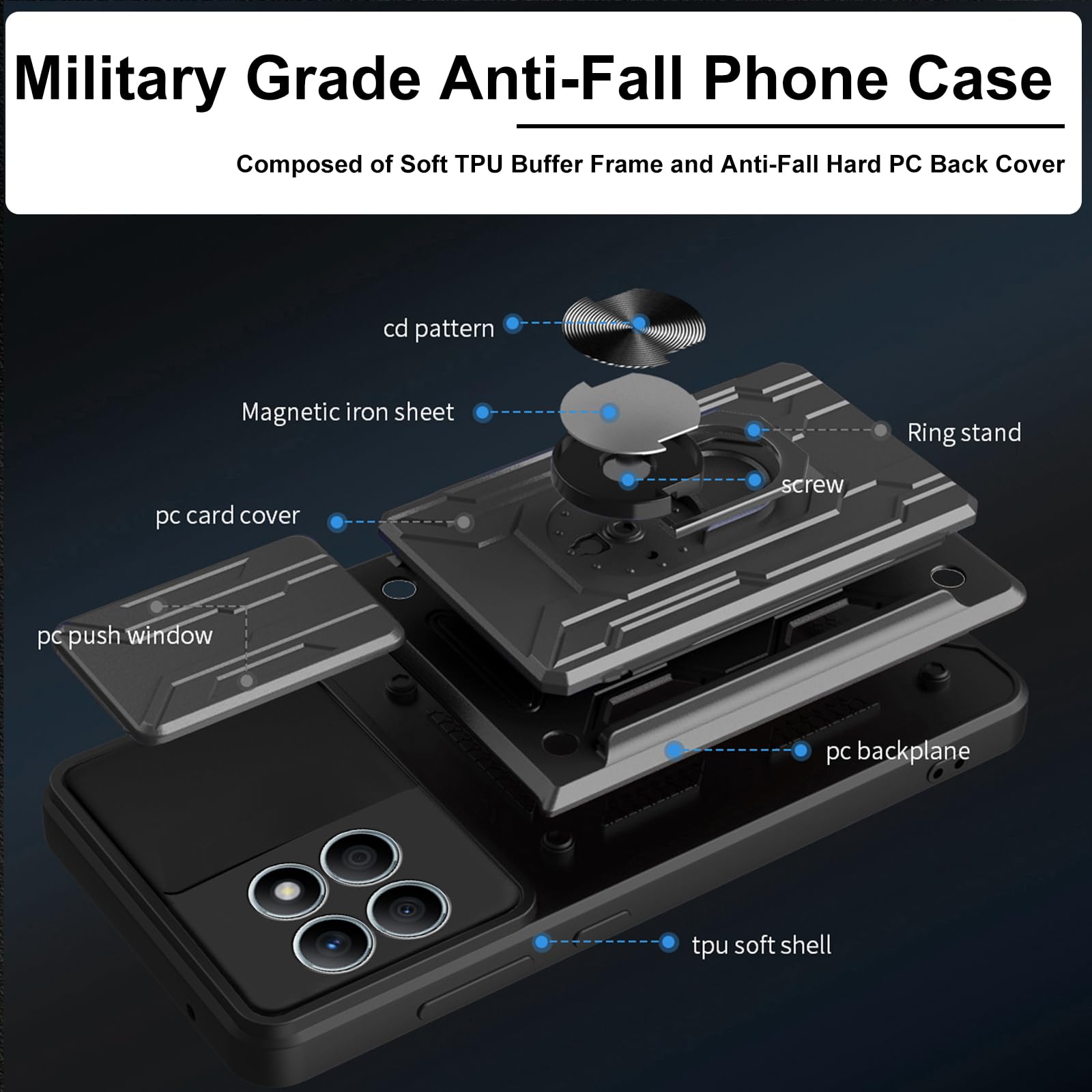Custodia Flip In Pelle PU Per Xiaomi Redmi Note 9 Pro – Con Finestra Visibile, Slot Porta Carte, Chiusura Magnetica, Cover Protettiva Con Supporto, Colore Blu