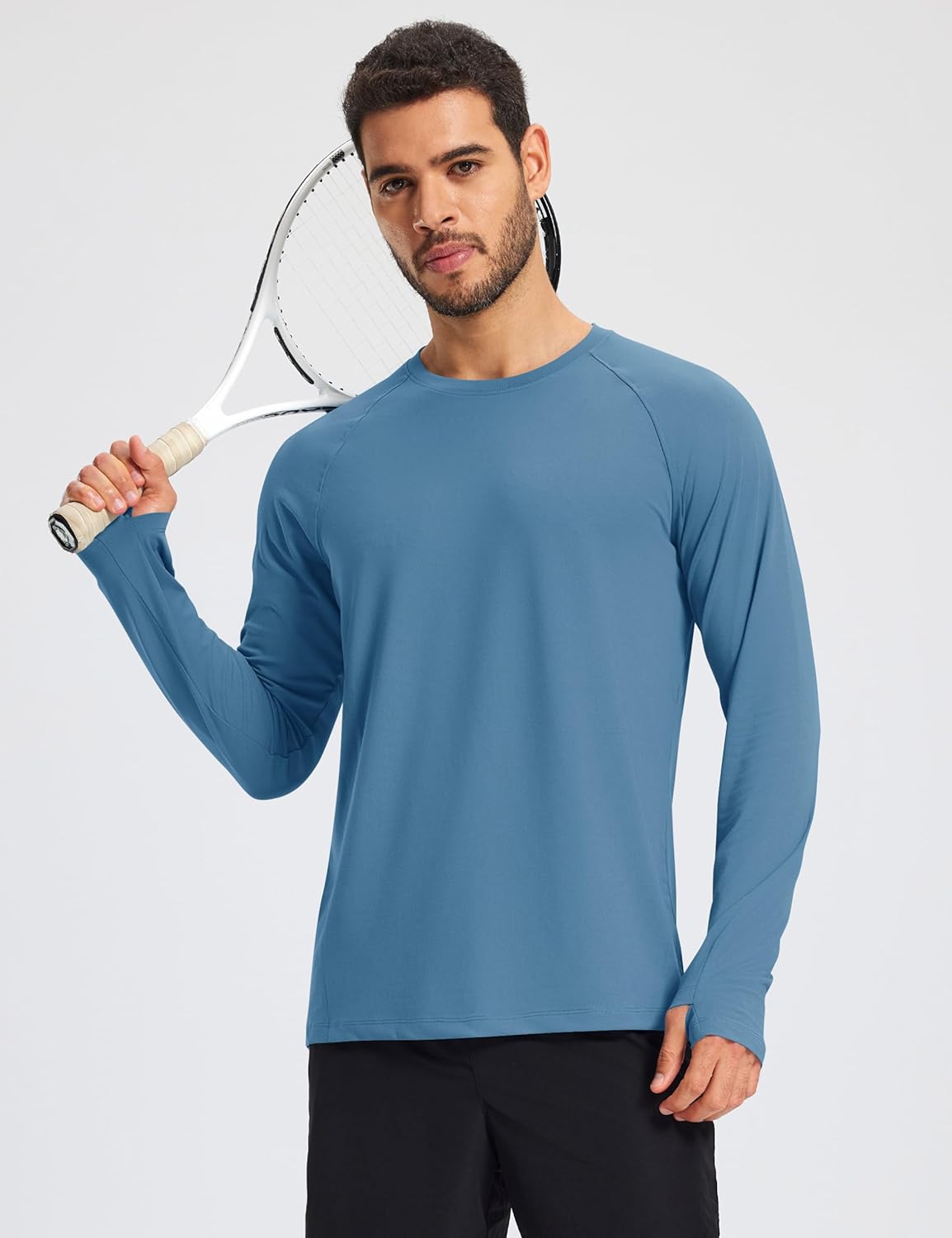 MAGCOMSEN Men's Long Sleeve Shirts Dry Fit Workout Running Athletic Moisture Wicking Casual Tshirts with Thumb Holes - Image 2