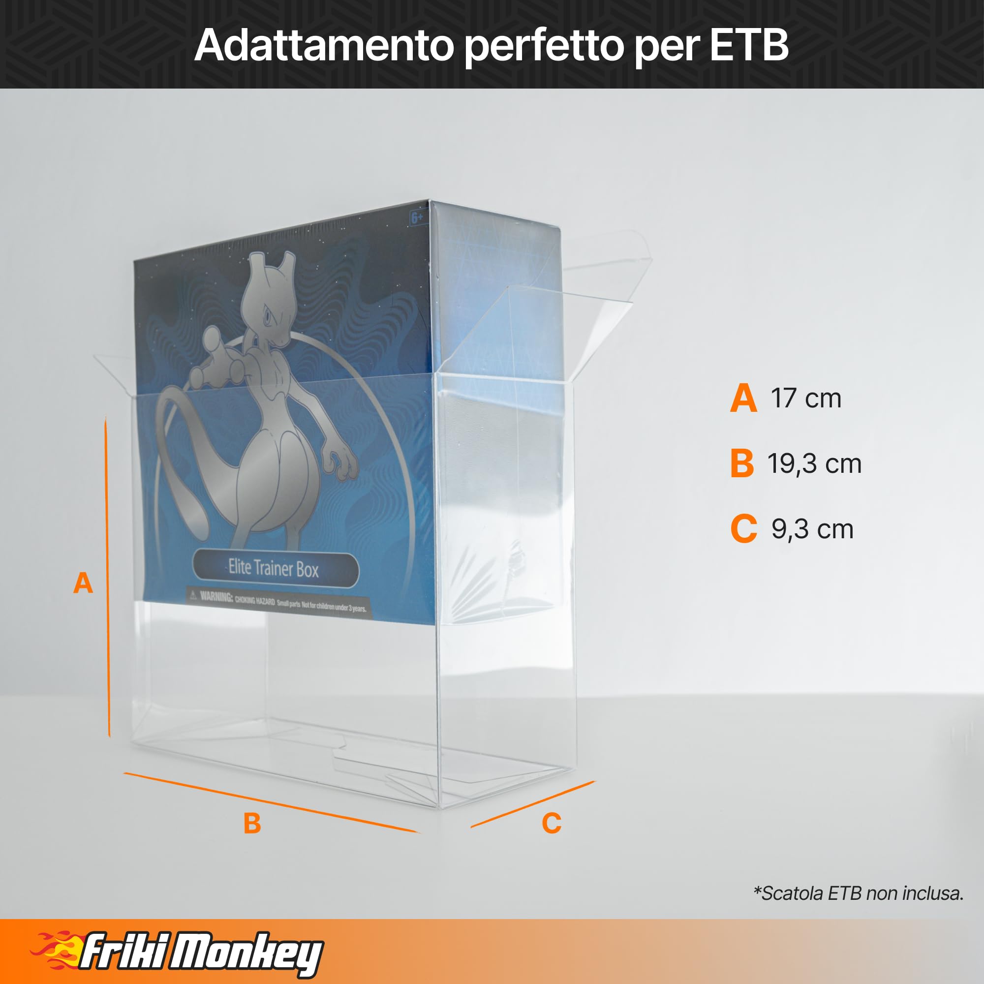 Scatola protettiva PET Elite Trainer Box – Confezione da 10 custodie rigide trasparenti 19 × 16,7 × 9 cm – Compatibile con Pokémon ETB – Antipolvere, Resistente, per Collezionisti