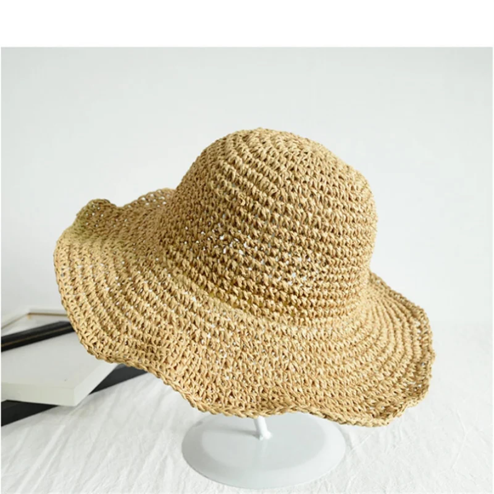 Cappello di Paglia Cappello di paglia estivo pieghevole da spiaggia for le vacanze donna