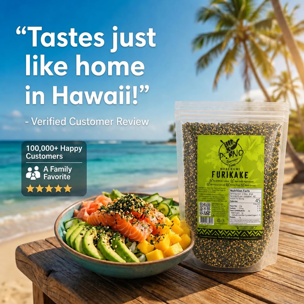   Premium Made -Nori Komi Furikake Rice Seasoning - Gluten-Free and Non-GMO - Multi-Purpose Rice Topping – Free from Preservatives and Artificial Colors – Japanese Seasoning - 1lb (17.64oz) thumbnail