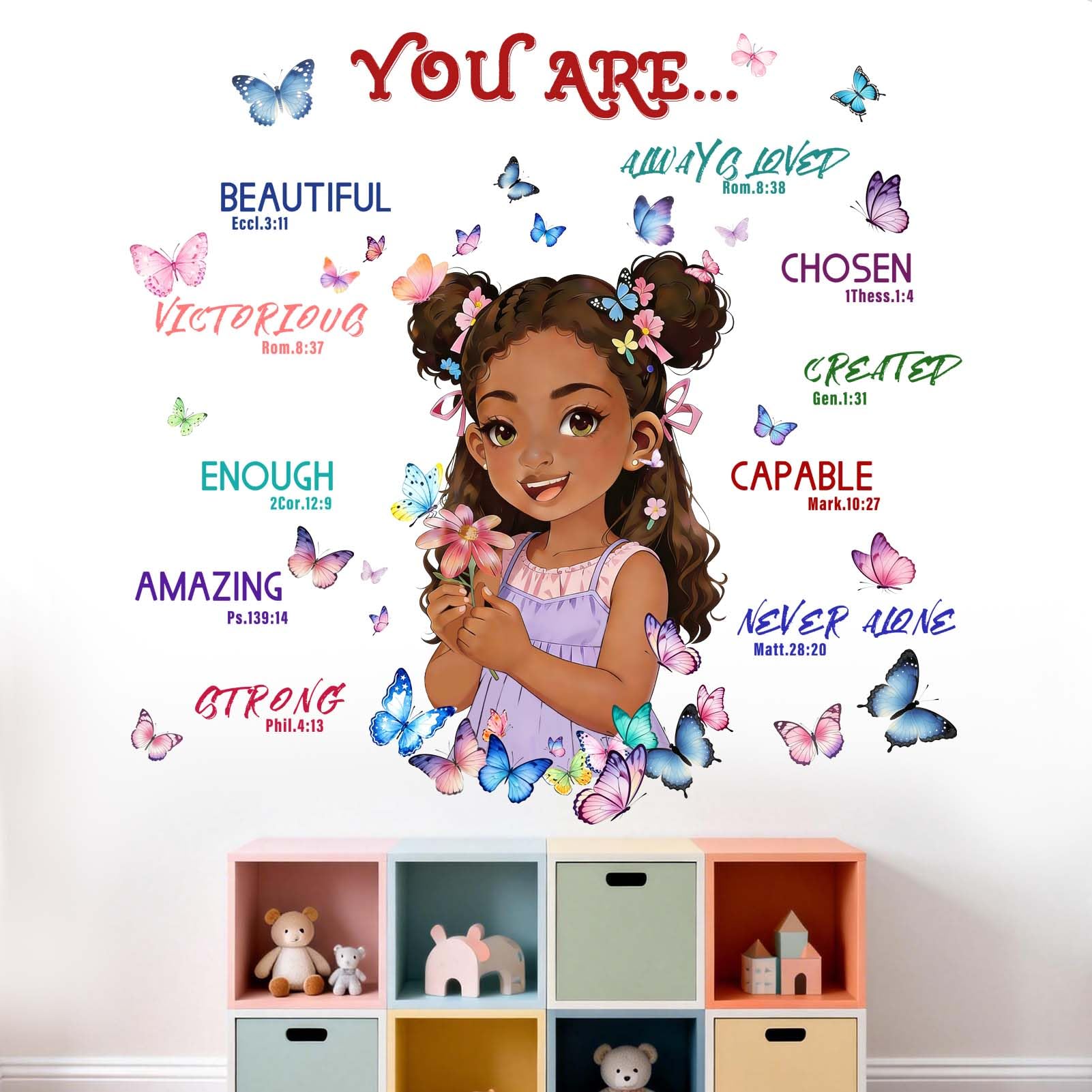 Amimagen Princess Wall Stickers for Bedroom: 4-Step Peel and Stick Easy to Apply - 100% Kids Safe Certified - Removable 95%+ Residuee-Free Removal - Vinyl Girls Room Wall Decals 1-12 Years