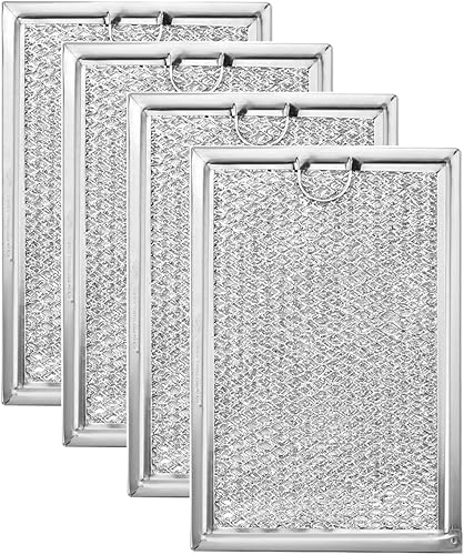 Nispira Filtro de grasa de repuesto para campana extractora de microondas compatible con Frigidaire 5304464105, 4 filtros