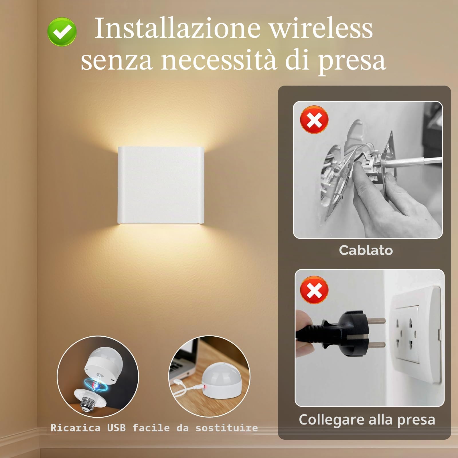 Applique da Parete Interno - Appliques LED da Muro Camera da Letto