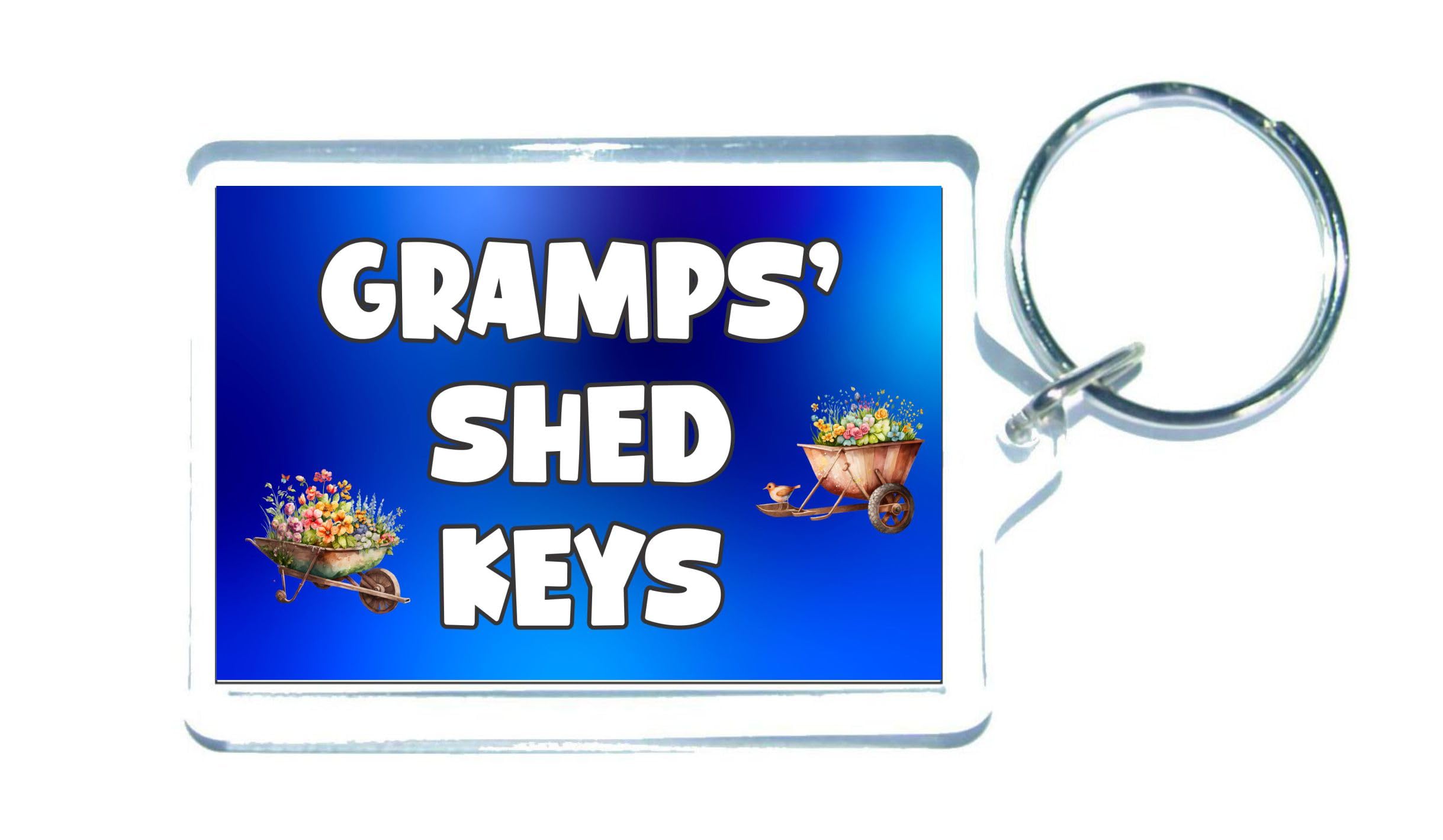 Decalarama Clear Gramps Keyring Gift – Gramp's Shed Keys - Nice Fun Cute Novelty Gardening Key Chain Present