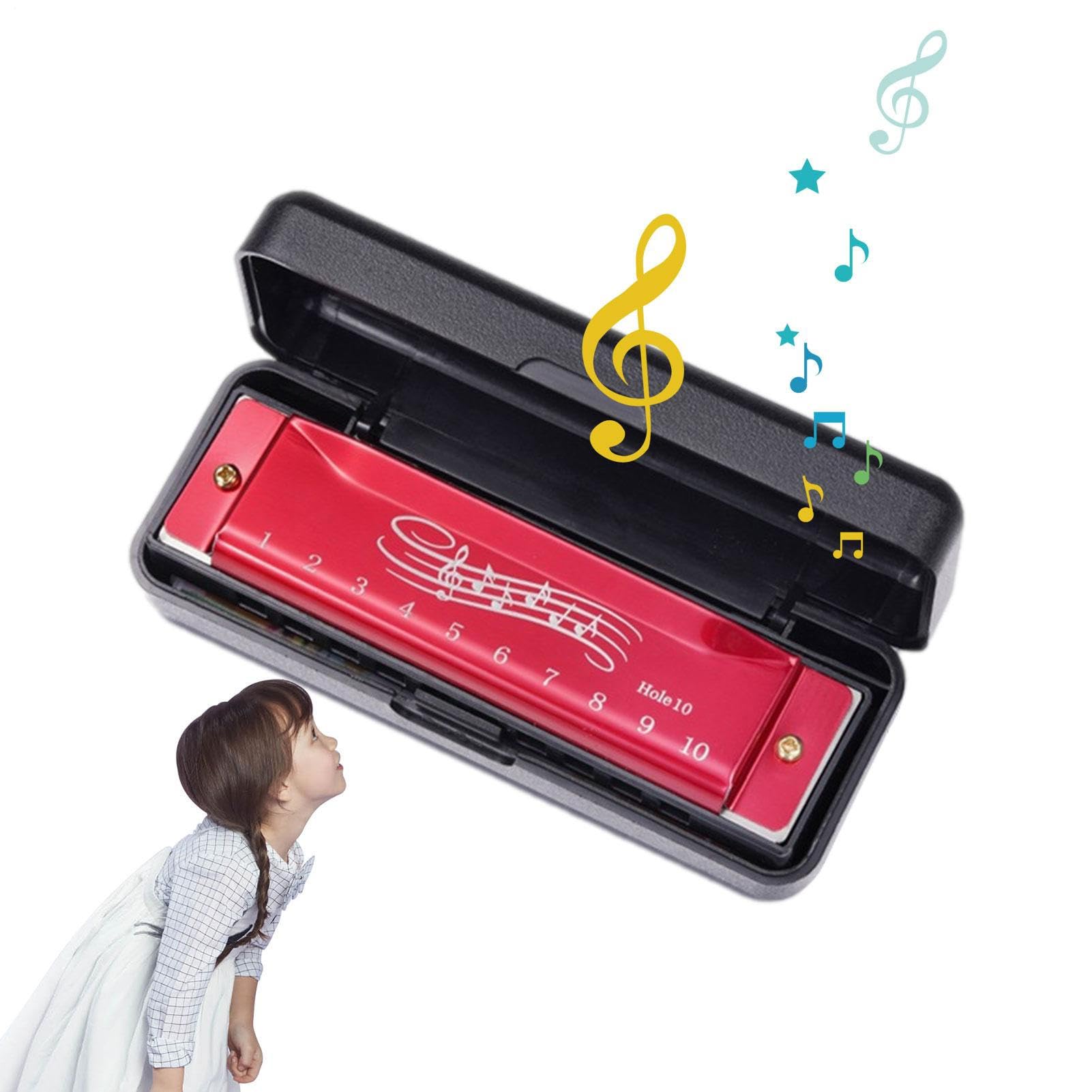 Harmonica enfant - Instrument de musique harpe d'orgue à bouche - Orgue à bouche débutant 10 trous 20 tons, enseignement de la petite enfance pour les