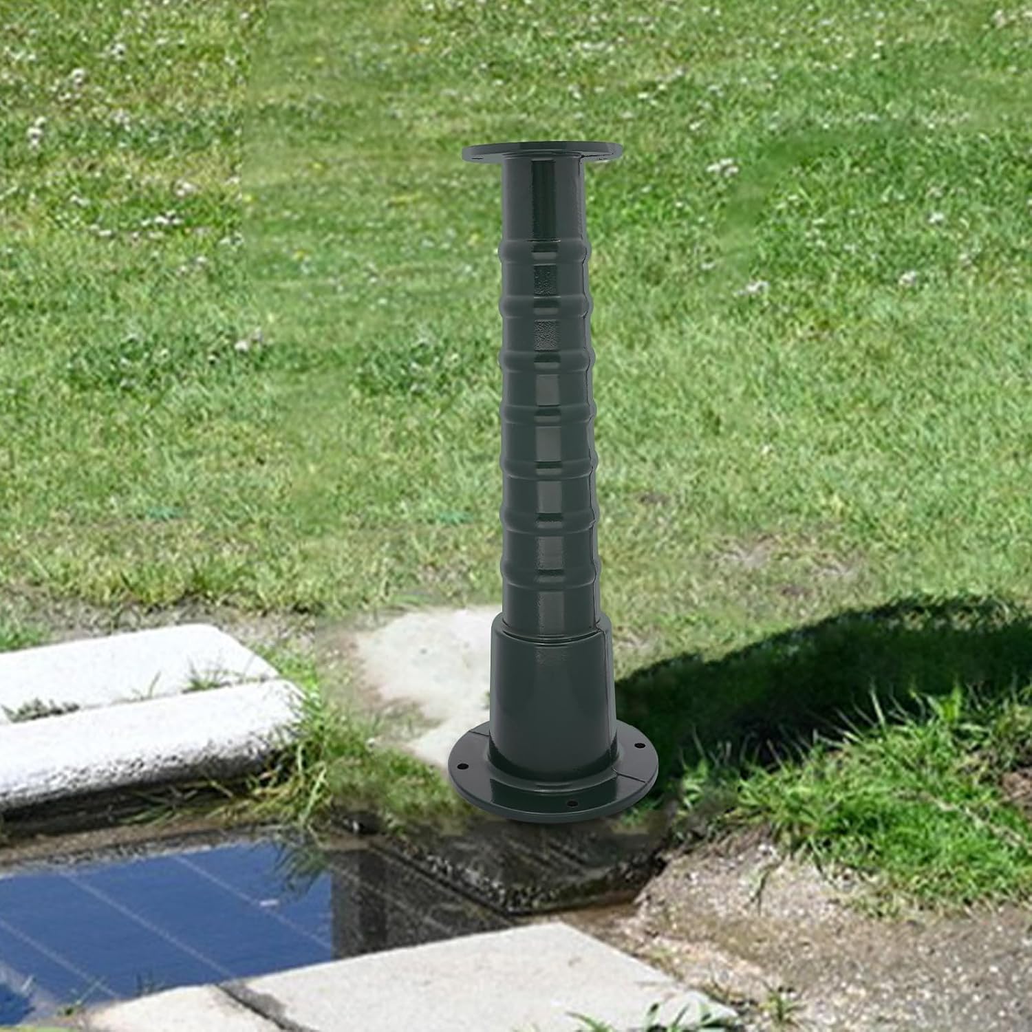 26" Heavy-Duty Cast Iron Hand Water Pump Base Rust-Proof Outdoor Stand for Garden, Farm, Pond | Wide-Base Design for Stability | Easy Install & Ergonomic Height