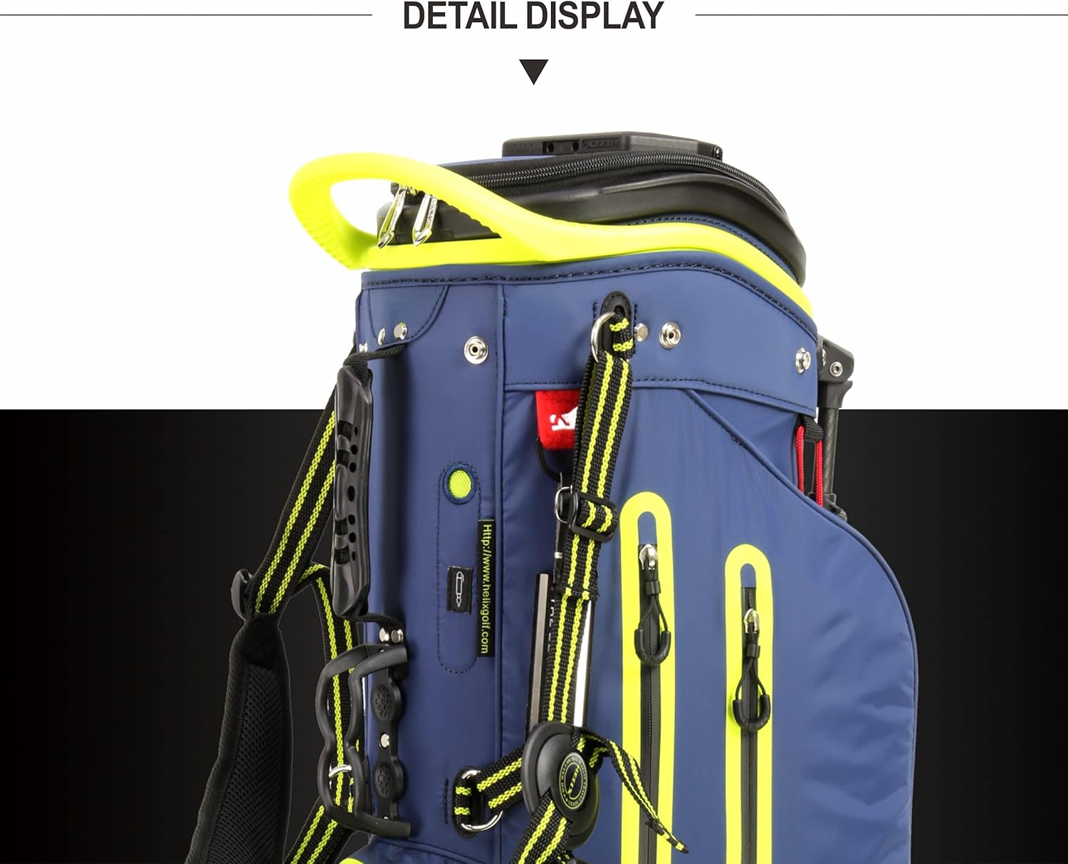 Helix Golf Stand Bag Retractable, 6 Way Dividers with Backstrap Shoulder Carry Golf Bag, Golf Bag Stand with Wheel for Traveling (Blue) : Sports & Outdoors