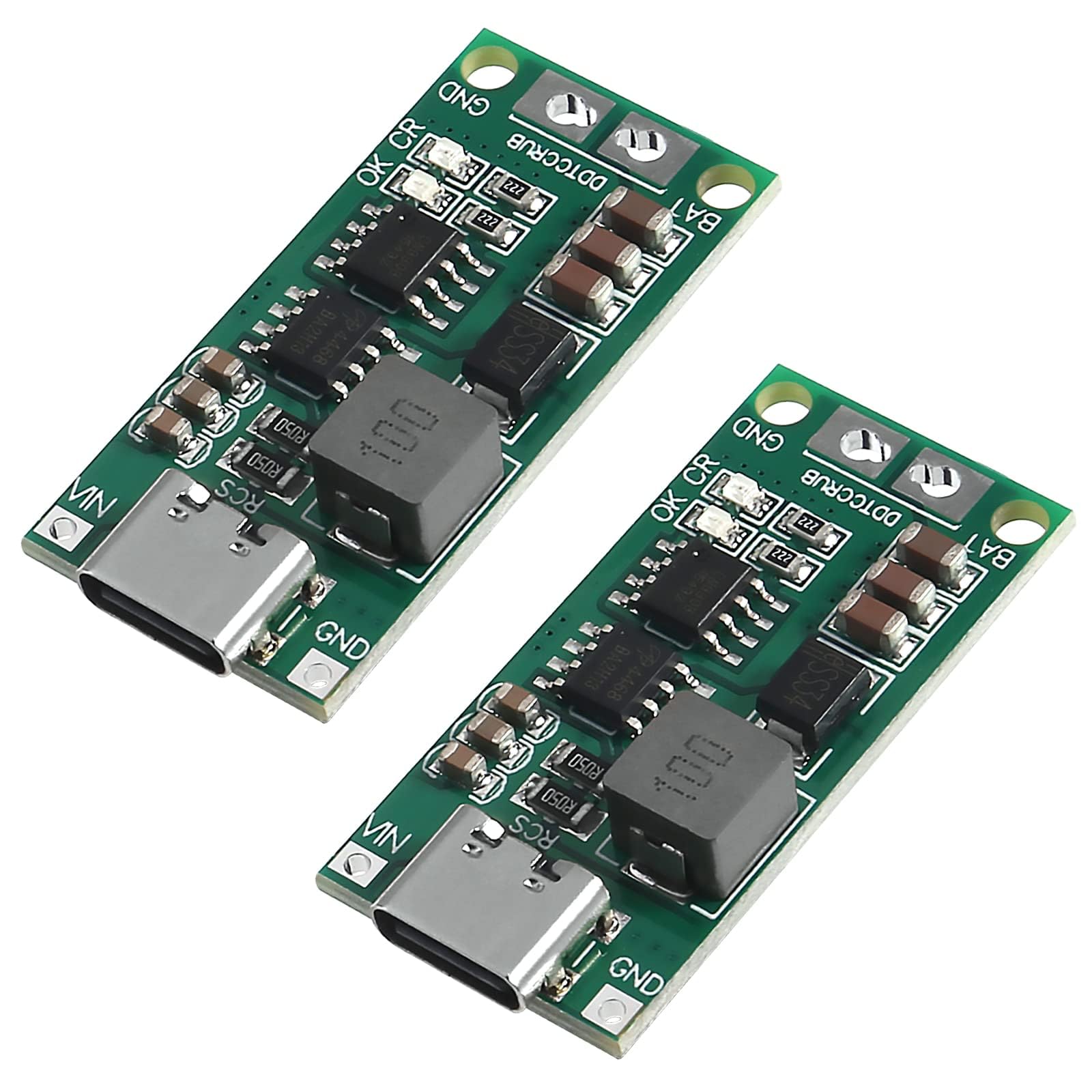 Hexonix 3S 4A Lithium Battery Charger Module with USB Type-C Input, 12.6V Charging Board for 18650 / Polymer Lithium Battery Pack with LED Indicator and Protection Circuit (Pack of 2)