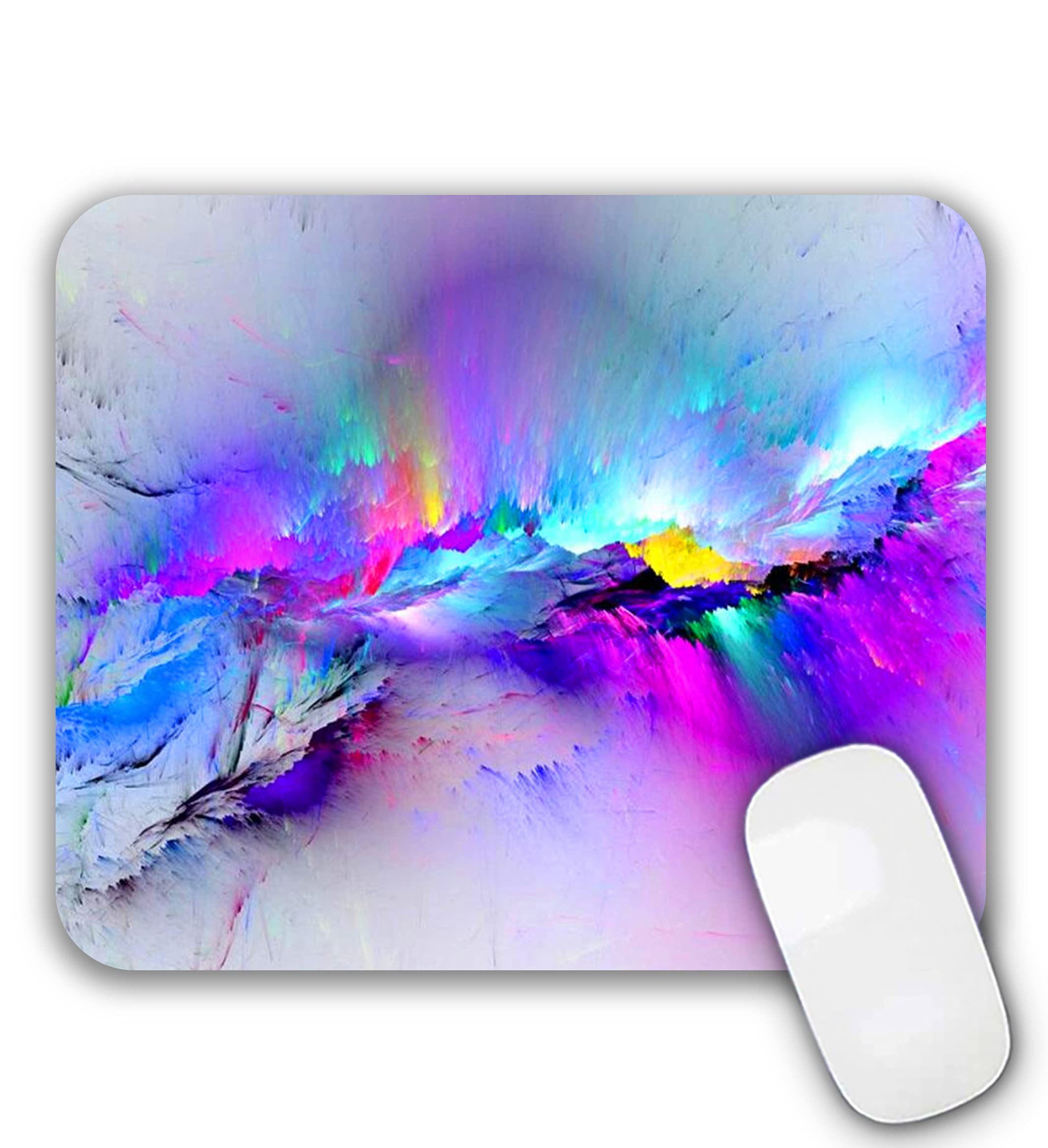 Non-Slip Rubber Base Mousepad for Laptop Computer PC Personality Desings Gaming Mouse Pad Mat 9.45 X 7.87 inch (Colorful ice, 9.45 X 7.87 inch)