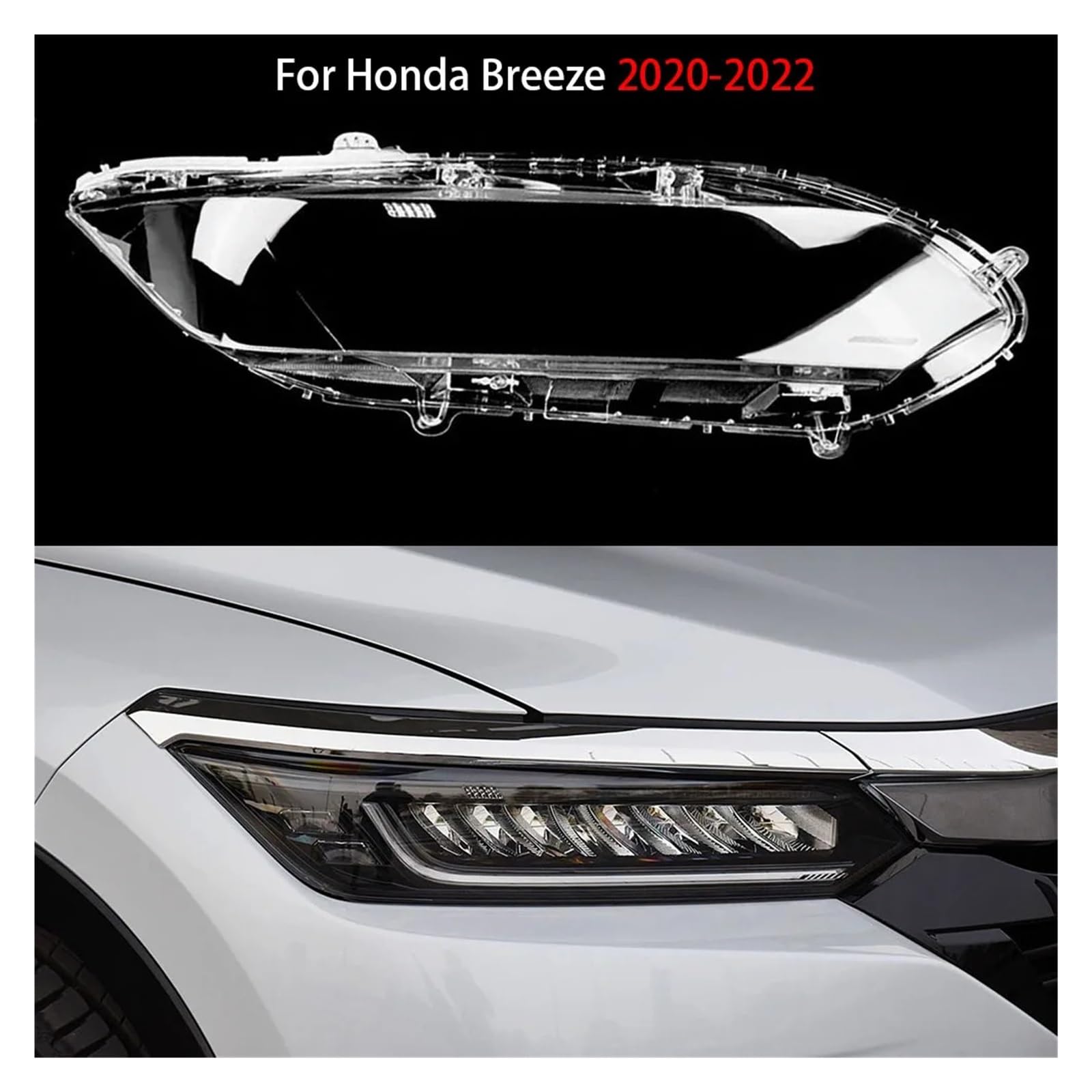 Zamiennik osłony reflektora kompatybilny z Hondą Breeze 2020-2022 Osłona reflektora Osłona reflektora Przezroczysta soczewka, zamiennik oryginalnego klosza(A piar)