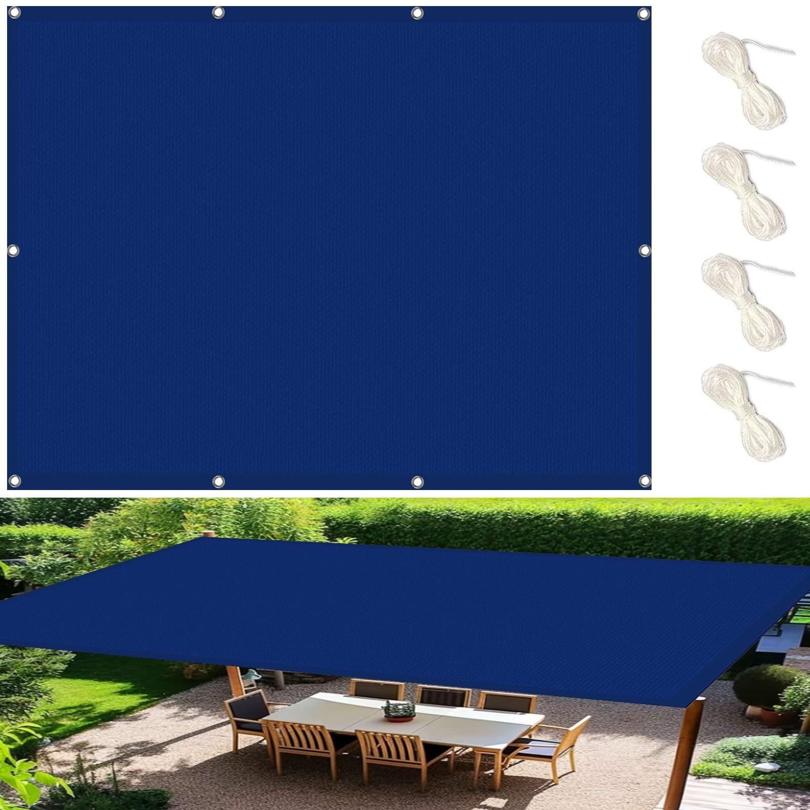 Filet coupe-vent et anti-UV pour serre et terrasse bleu foncé