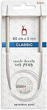 5mm Circular Knitting Needles Pony Classic Fixed Cables- 40cm, 60cm, 80cm, 100cm (80cm Cable)