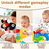 Vista 4 de weirtoya Sonajeros para bebés de 3 a 6 meses, juguetes para bebés de 0 a 6 meses, juguete sensorial con agitador de cuentas, juguetes para el tiempo