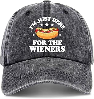 zcyhtqp, I'm Just Here for The Wieners, Funny Baseball Cap, Hot Dog Hat, Funny