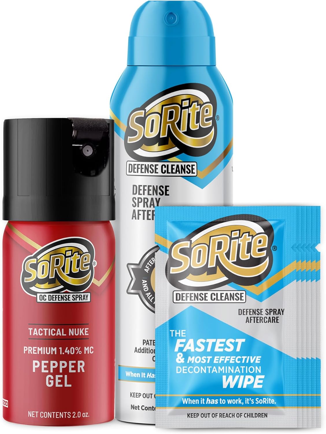 Fire & Ice Personal Safety & Self Defence Pepper Spray Kit with OC Defense Spray Gel & Decontamination Wipes, Non-Lethal Self Defense - Non-Flammable & Easy to Use