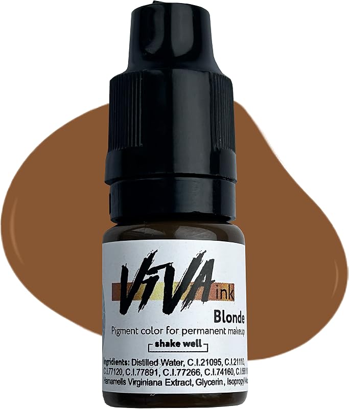 Tinta para tatuagem VIVA INK para sobrancelhas, tom Blonde, tubo com aproximadamente 6 mL