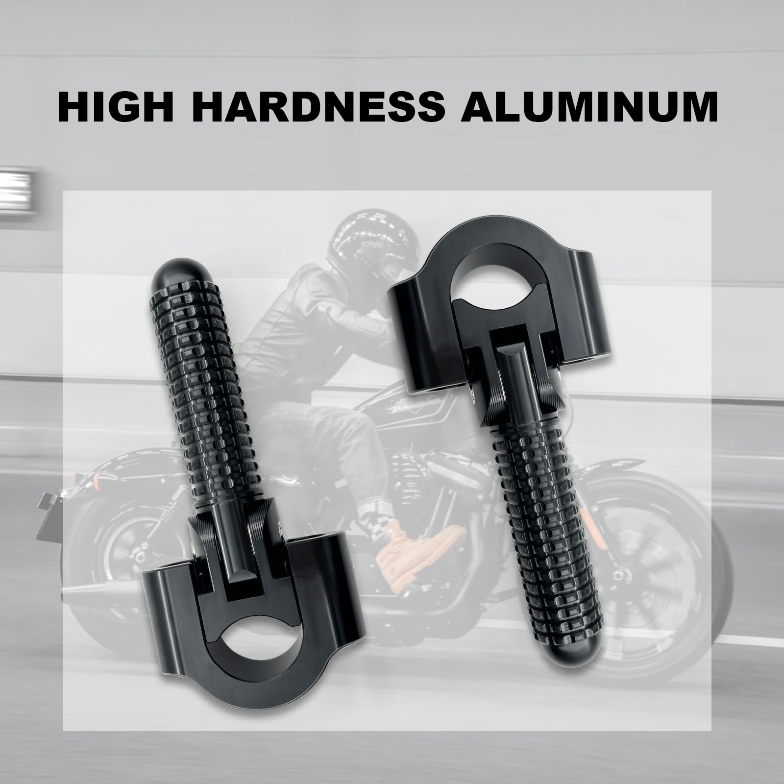 Universal Motorrad Highway Pegs Fußrasten Sturzstange Fußstütze Beifahrerpedal CNC Aluminium Kompatibel mit Dyna Grom Ninja 400 CRF300L TW200 Iron 883, faltbare Fußrasten 22 mm - 32 mm 7/8-1,25 Zoll