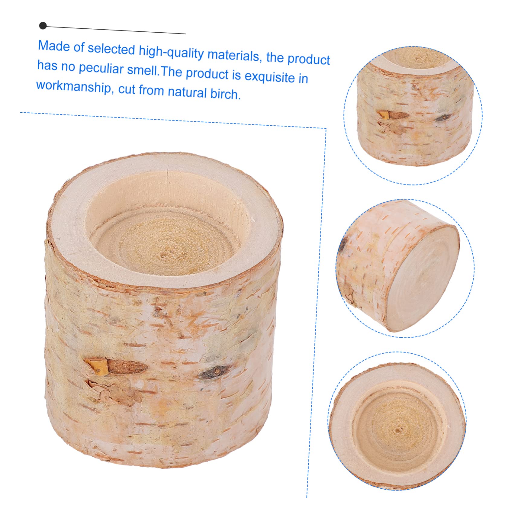 Holz Kerzenständer Deko 10 Stück Beige für Tischdeko | Birkholz, Kreative Form, Elegant und Stilvoll, für Feierlichkeiten und Schreibtischdekoration