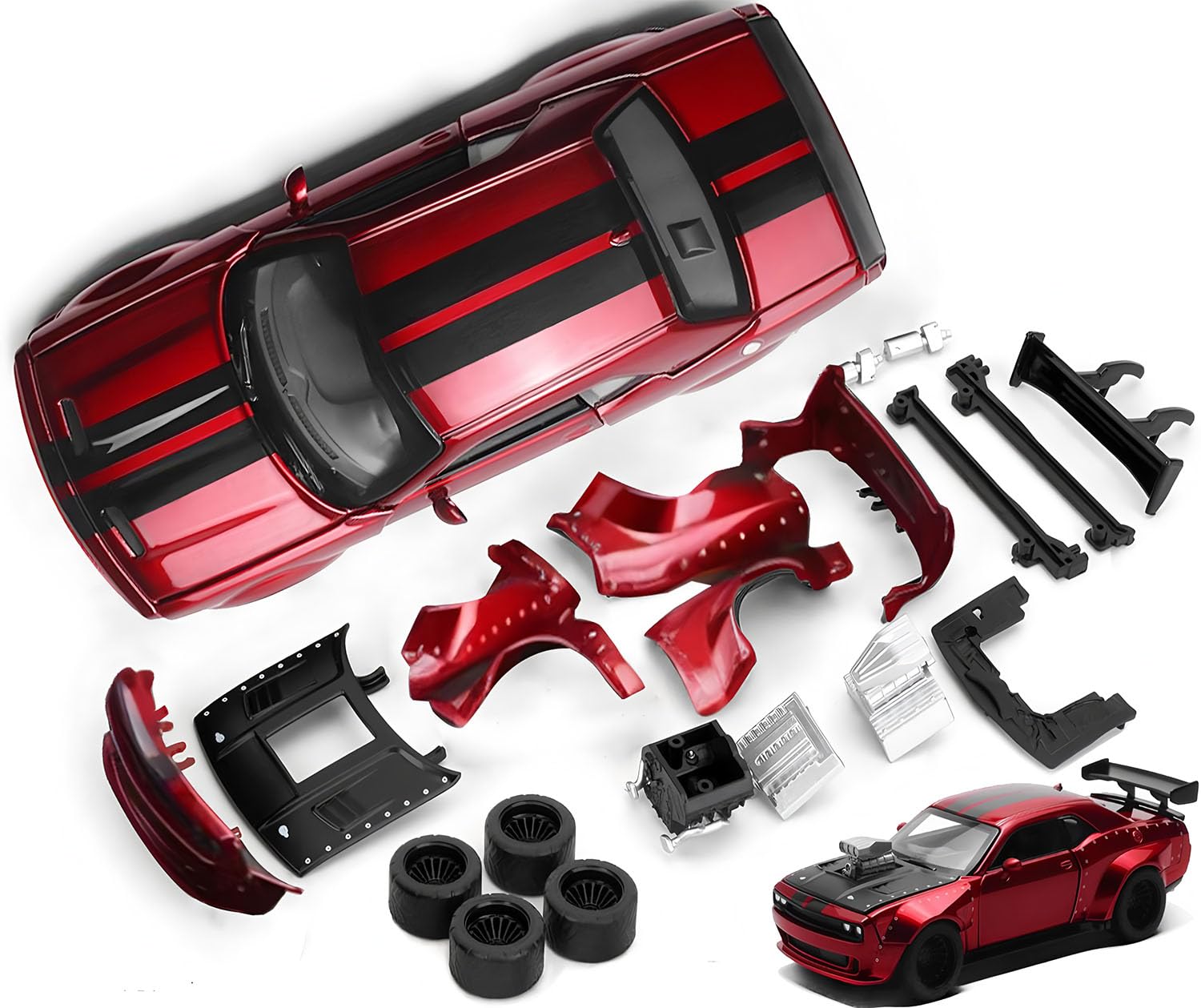 Amazon.com: Mzexoma Hellcat DIY Disassembly Toy Car 1:36 Dodge