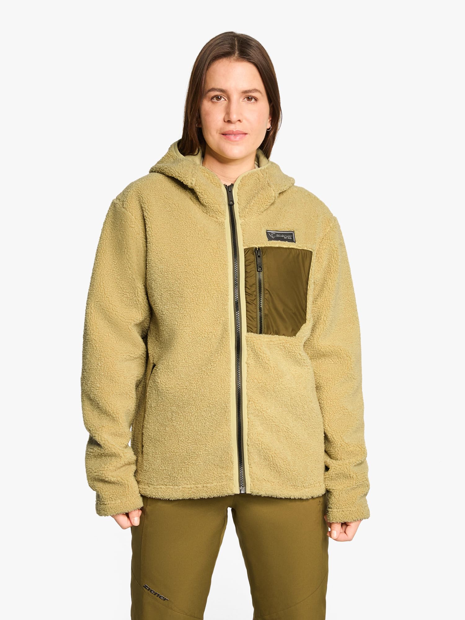 Ziener Damen Juha-z High-Loft Fleece Jacke, Midlayer | Kapuze (1er Pack)