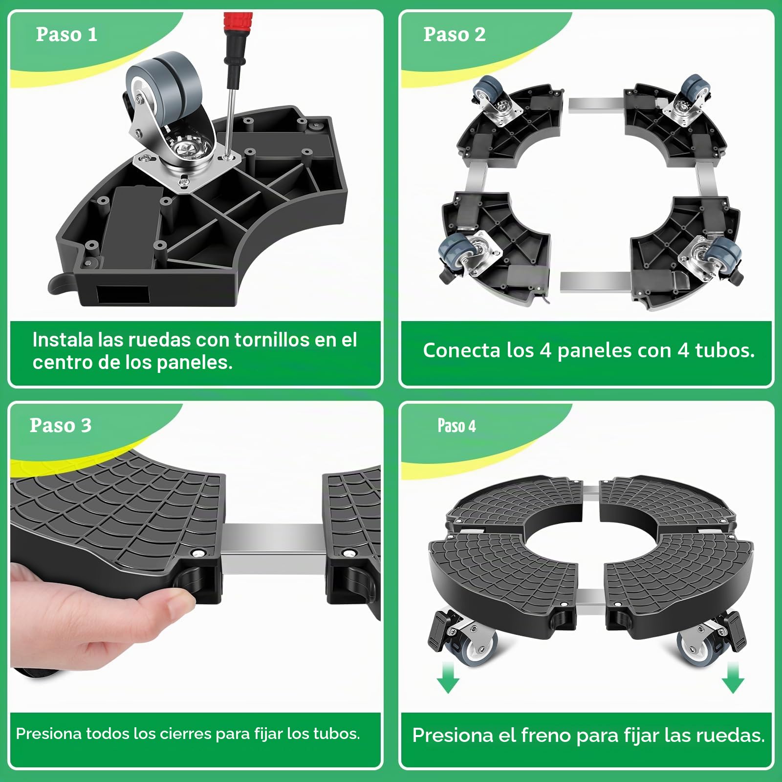 Linkax Plataforma con Ruedas, Ajustable Ø 35-48cm, Capacidad de Carga 150 kg, Soporte para Macetas con Ruedas para Macetas Exterior Grandes Soporte Plantas Interior Bombona Butano Base Sombrilla