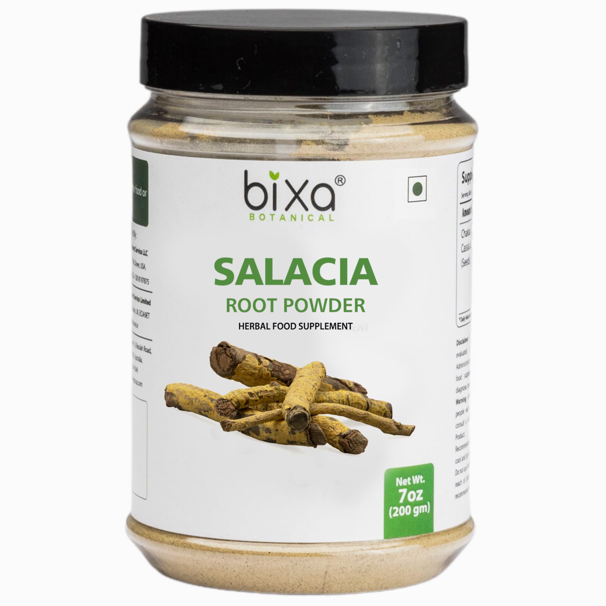 bixa BOTANICAL Salacia Root Powder (Salacia reticulata) | 200 Grams / 7 OZ |Ayurvedic Herbal Supplement for Healthy Menstrual Cycle | Gluten Free, Non-GMO, Steam Sterlized, Vegan, 100% Pure.