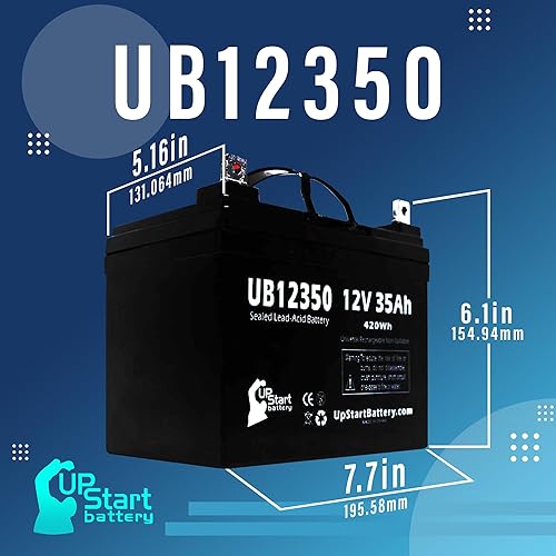Miniatura 4 de UB12350 - Batería de plomo ácido sellada universal (12 V, 35 Ah, terminal L1, AGM, SLA) de repuesto, compatible con Regal, Kawasaki Teryx, silla de