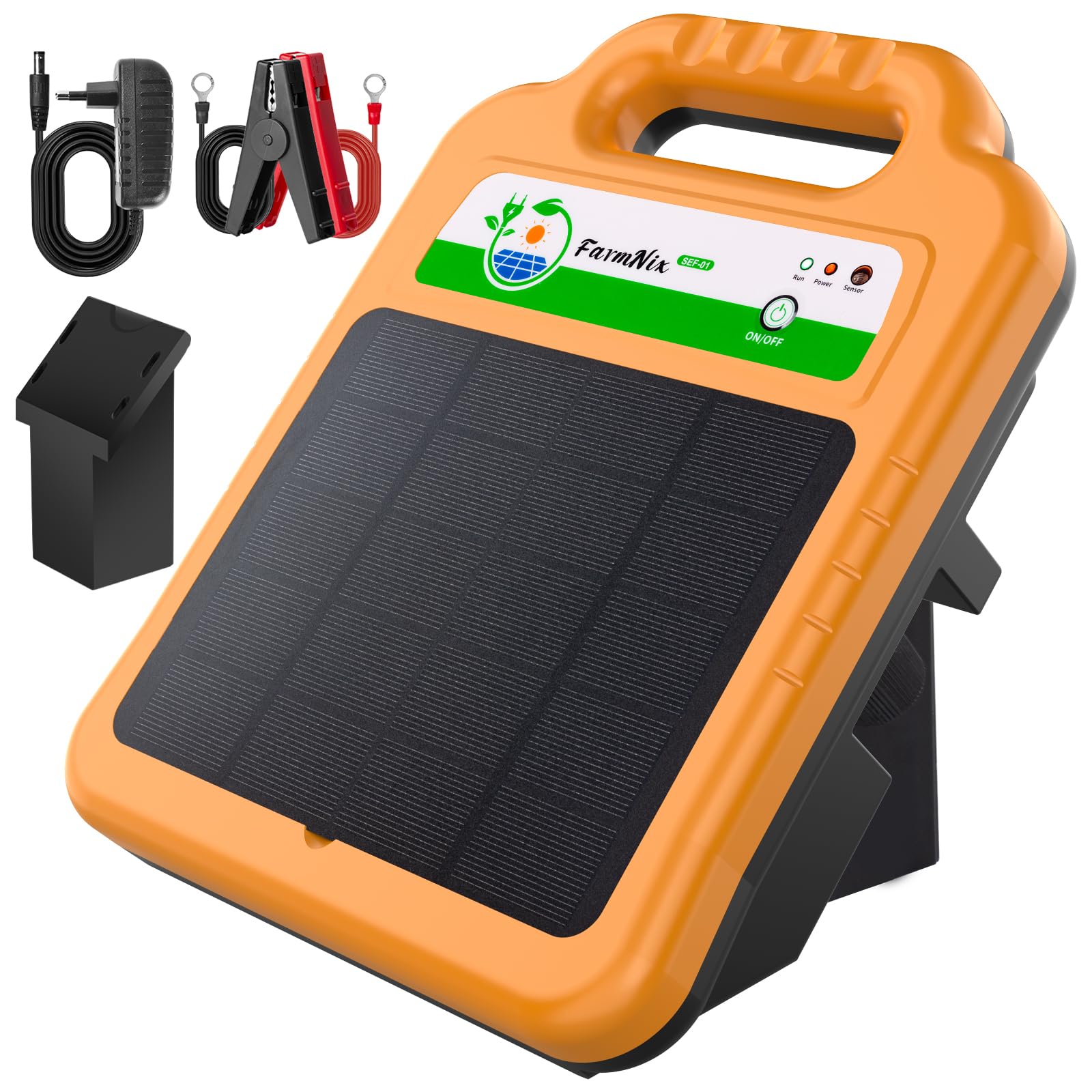 16 KM Weidezaungerät Solar, IP55 Wasserdicht, 10.4Ah Lithiumbatterie, Niedrige Impedanz Spitzenspannung 8KV 0.2J Elektrozaun für Geflügel, Vieh, Weidezaun Elektrisch zum Gärten und Grundstücken