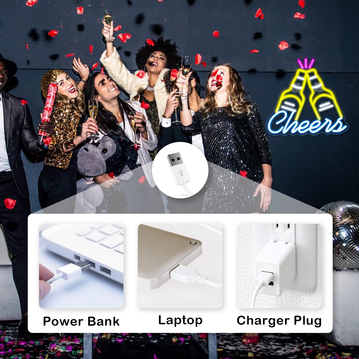 Looklight Beverage Bar Opening Neonbord, Led-bord Opschrift voor Drinks Looklight Beverage Bar Opening Neonbord, Led-bord Opschrift voor Drinks