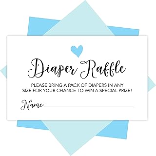 Hadley Designs 25 Baby Shower Diaper Raffle Tickets For Baby Shower Boy - Blue Baby Shower Games For Boys, Diaper Raffle Cards, Baby Raffle Tickets, Baby Shower Invitation Inserts, Baby Shower Ideas