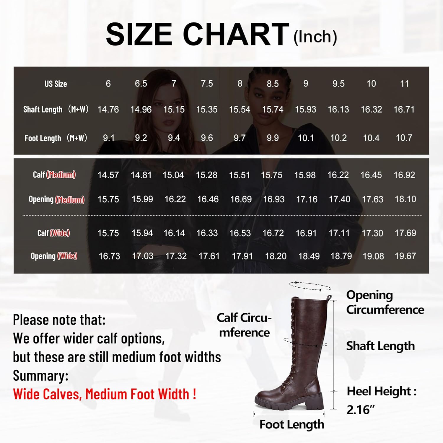 Vepose Women's 953 Knee High Combat Boots Chunky Platform Heel, Lace Up Gothic Punk Work Boots for Dresses and Jeans - Image 6